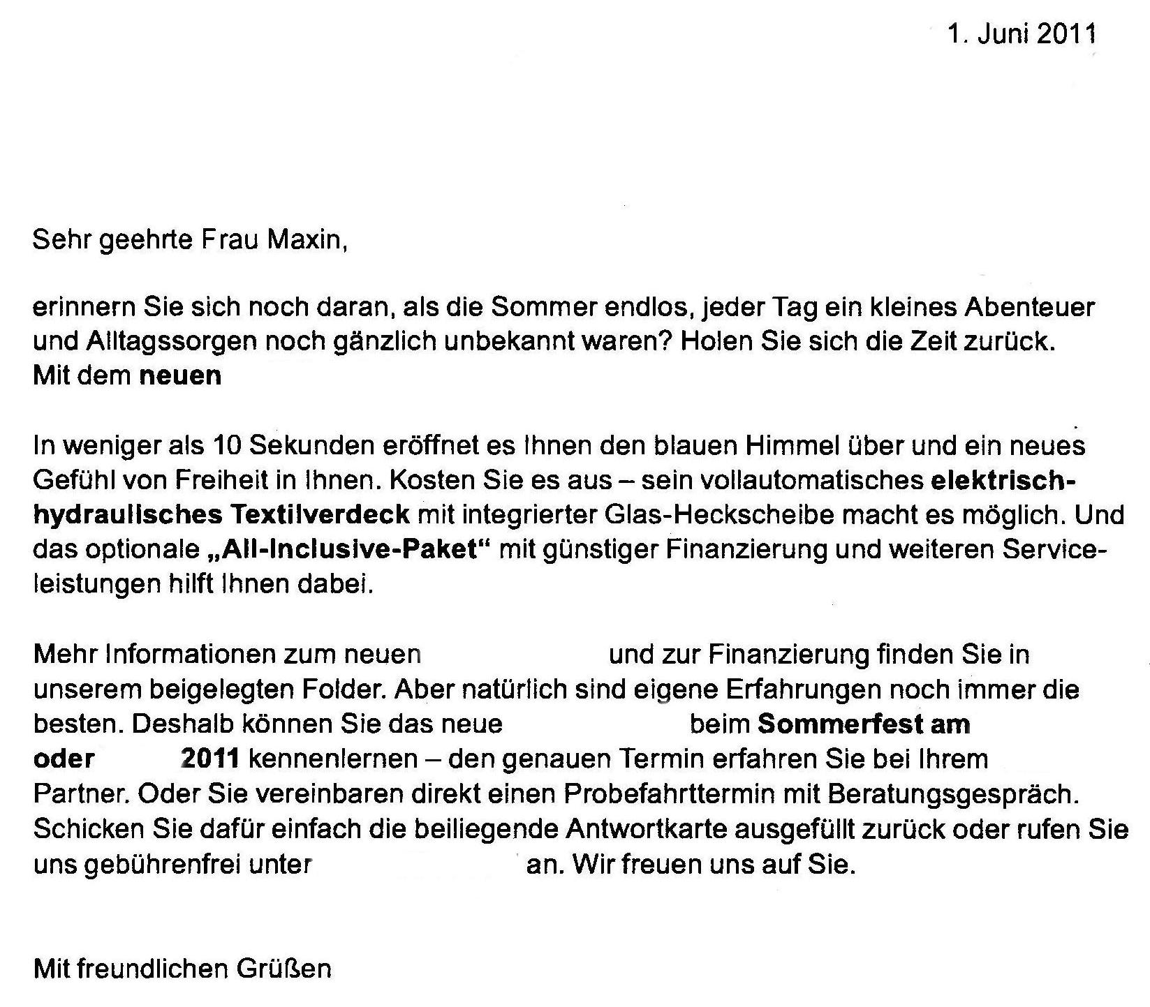 Benziner-Werbung